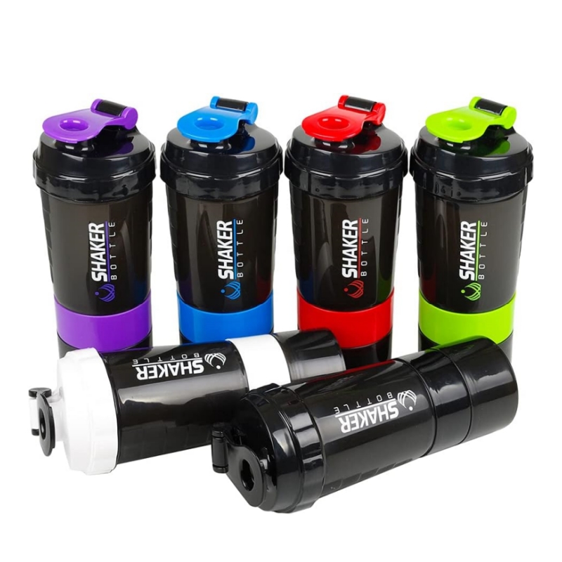 Protein Bar - Bouteille Shaker anti-fuite avec 3 couches,