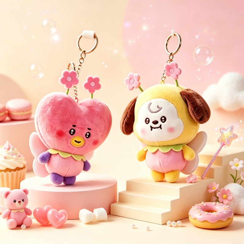 Cookies Pack - Porte-clés poupée en peluche série fleur